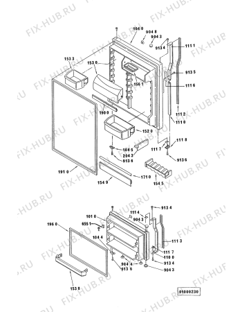 Схема №4 KVN5100 KVN 5150 с изображением Полка для холодильной камеры Whirlpool 481945858646