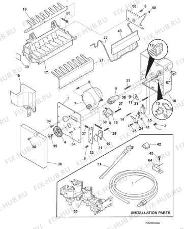 Взрыв-схема холодильника Aeg S85628SK10 - Схема узла Icemaker