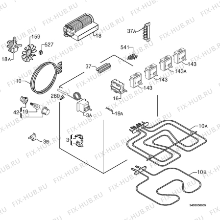 Взрыв-схема плиты (духовки) Privileg 00356450_61229 - Схема узла Electrical equipment 268