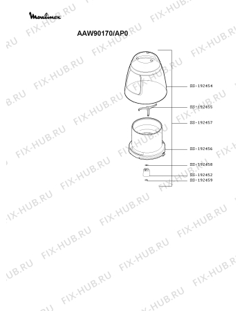 Схема №2 AAW948/AP0 с изображением Крышка для чаши для электромиксера Moulinex SS-192457