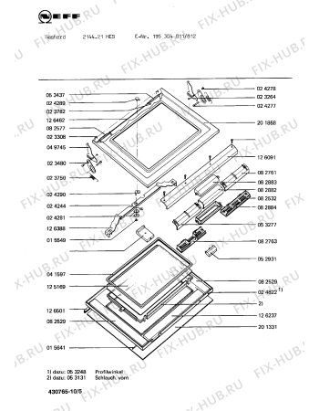 Схема №5 195304812 2144.21HES с изображением Заклепка для духового шкафа Bosch 00024277