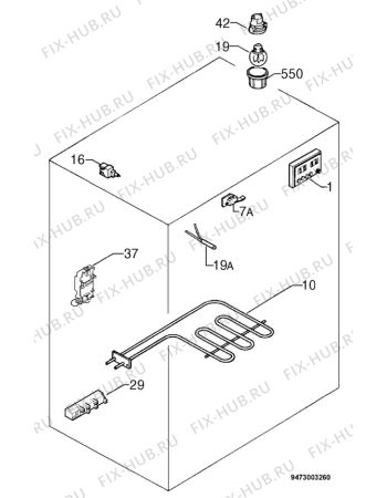 Взрыв-схема плиты (духовки) Zanussi ZCG6650W - Схема узла Electrical equipment 268