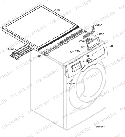 Взрыв-схема стиральной машины Rex Electrolux RWN12570W - Схема узла Command panel 037