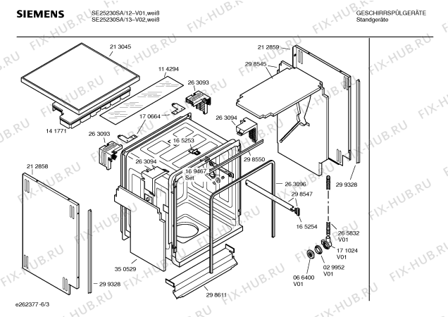 Схема №6 SE25262 JOKER с изображением Передняя панель для посудомойки Siemens 00350193