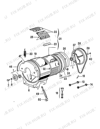 Взрыв-схема стиральной машины Electrolux EW900T - Схема узла Tub and drum