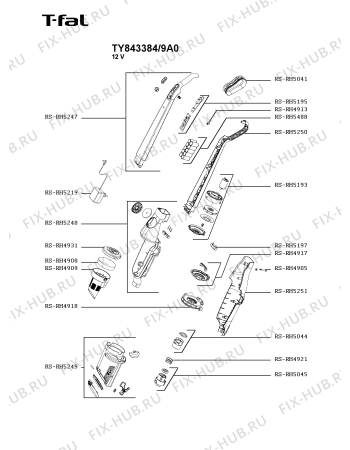 Схема №2 TY843384/9A0 с изображением Ручка для мини-пылесоса Seb RS-RH5247