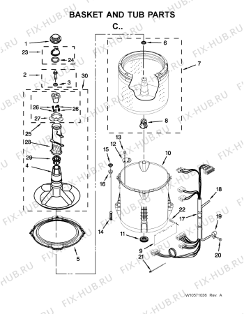 Схема №3 4GNTW4400YQ с изображением Элемент корпуса для сплит-системы Whirlpool 482000012972