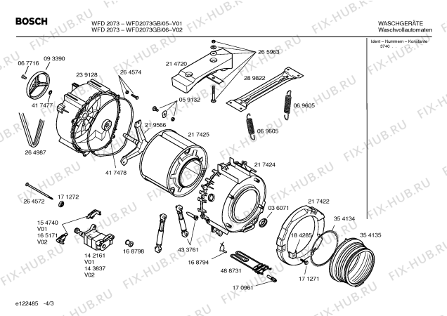 Взрыв-схема стиральной машины Bosch WFD2073GB Bosch WFD2073 - Схема узла 03