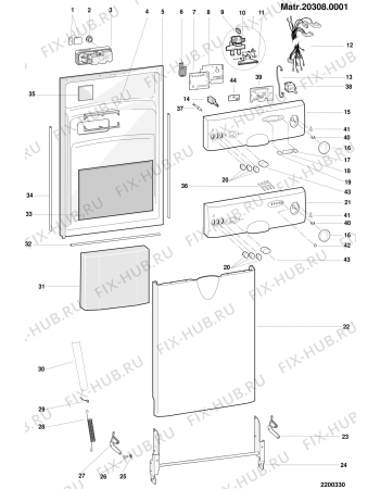 Взрыв-схема посудомоечной машины Indesit D41SP (F027210) - Схема узла