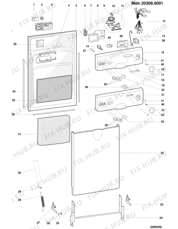 Схема №1 DC28S (F028700) с изображением Панель для посудомоечной машины Indesit C00092474