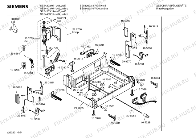 Схема №4 SE54403 с изображением Инструкция по эксплуатации для посудомоечной машины Siemens 00521634