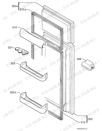 Взрыв-схема холодильника Privileg 197518_41220 - Схема узла Door 003