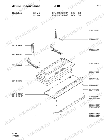 Взрыв-схема плиты (духовки) Aeg 521V-D GB - Схема узла Section4