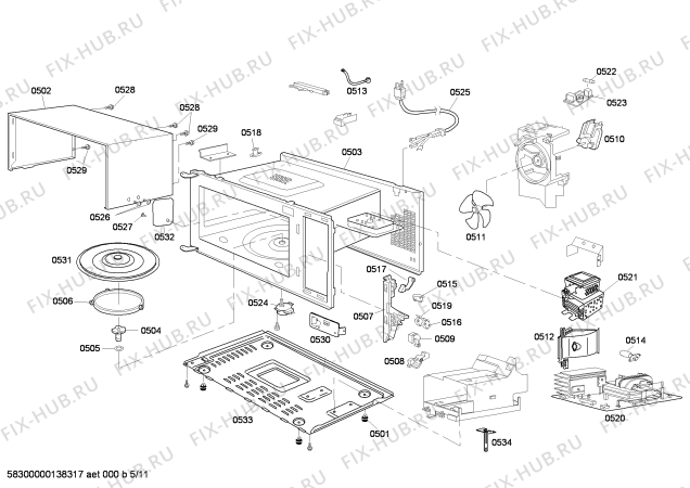 Схема №6 HBL5720UC с изображением Скоба для плиты (духовки) Bosch 00673725