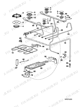 Взрыв-схема плиты (духовки) Faure CGL6940W - Схема узла Electrical equipment