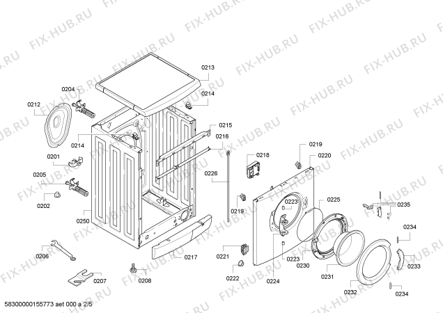 Схема №5 WM14E163DN IQ300 с изображением Вкладыш в панель для стиральной машины Siemens 00648342