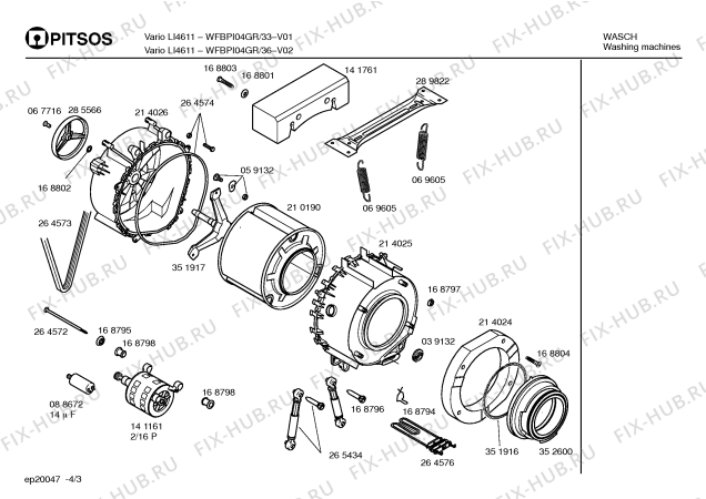 Схема №3 WFBPI04GR VARIO LI4611 с изображением Кабель для стиральной машины Bosch 00354496