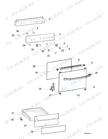 Схема №2 I6GGC2GWFR (F083528) с изображением Обшивка для плиты (духовки) Indesit C00299231