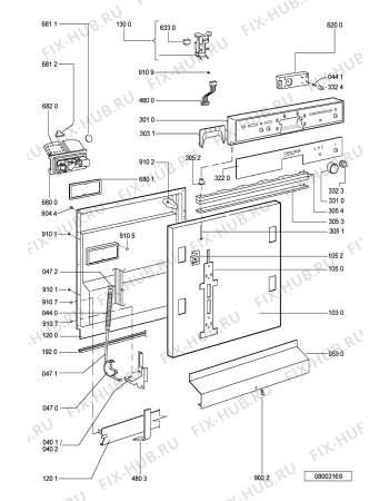 Схема №1 ADP 8501 с изображением Обшивка для посудомоечной машины Whirlpool 481245372213