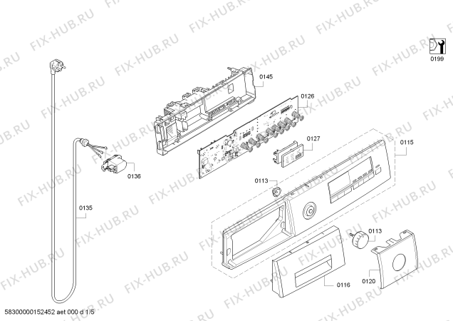 Схема №2 WM16S441FG varioPerfect iQ700  8 kg с изображением Панель управления для стиралки Siemens 00702426