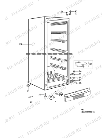 Взрыв-схема холодильника Aeg Electrolux A75238-GA - Схема узла C10 Cabinet