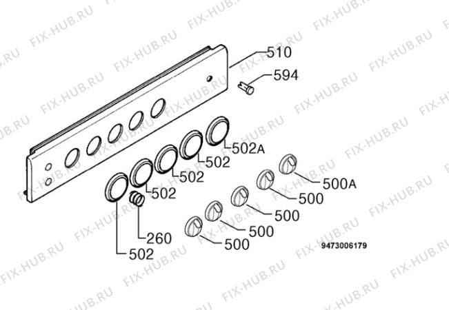 Взрыв-схема плиты (духовки) Electrolux EK6322W - Схема узла Command panel 037