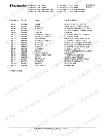 Схема №23 CJ302US с изображением Плата для плиты (духовки) Bosch 00488159