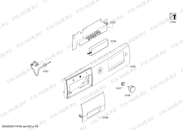 Схема №5 WD15H5681W Siemens с изображением Модуль управления для стиралки Siemens 00749659