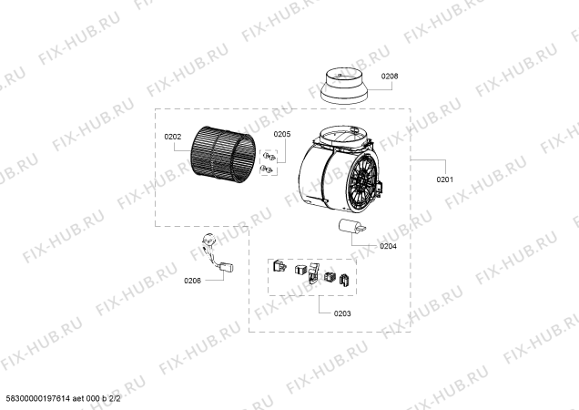 Взрыв-схема вытяжки Siemens LC66GCD50T Siemens - Схема узла 02