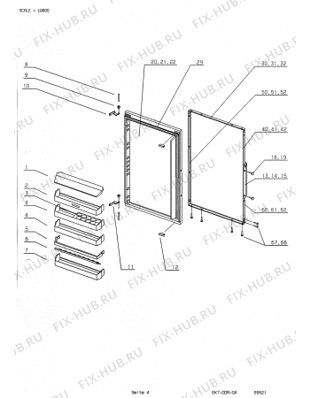 Взрыв-схема холодильника Electrolux EK158.3RTW - Схема узла Refrigerator door