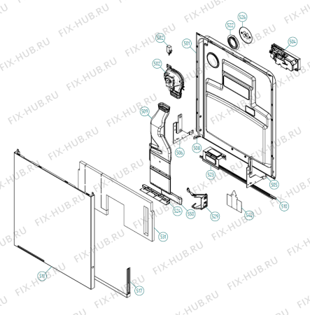 Взрыв-схема посудомоечной машины Asko D5253 XXL FI SE   -Titan FI Soft (337792, DW70.3) - Схема узла 05