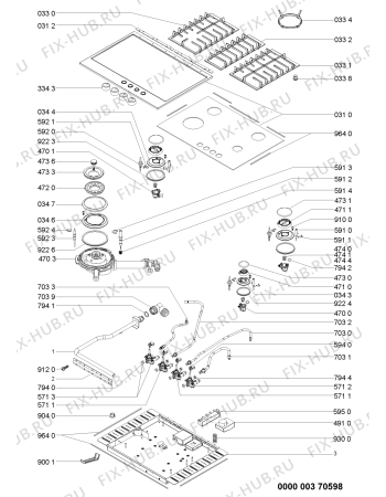 Схема №1 KHGH 7510/I с изображением Шланг для плиты (духовки) Whirlpool 480121101042