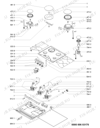 Схема №1 AKM 534/NB с изображением Клавиша для плиты (духовки) Whirlpool 481241278837