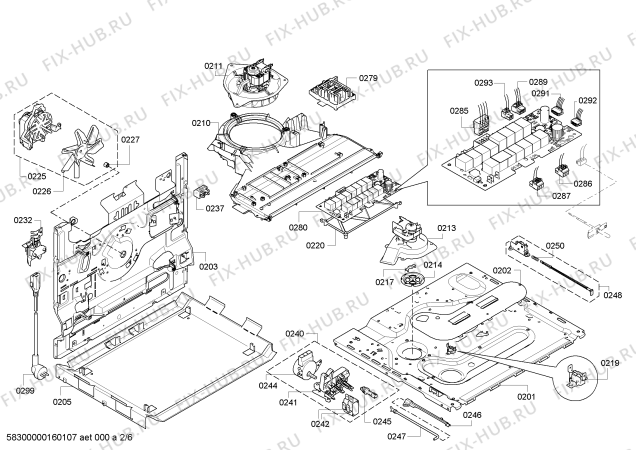 Взрыв-схема плиты (духовки) Bosch HBR78B751 - Схема узла 02