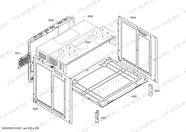 Взрыв-схема плиты (духовки) Blaupunkt 5HD31050 - Схема узла 05