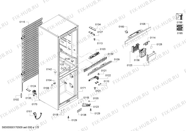 Схема №3 KGE58AW41N Bosch с изображением Дверь для холодильника Bosch 00713620