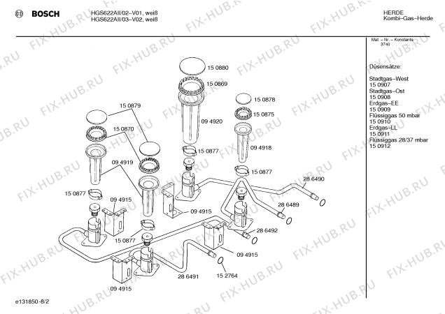 Схема №6 HGS622AII с изображением Узел подключения для духового шкафа Bosch 00151536
