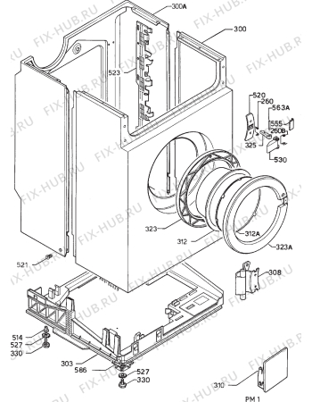 Взрыв-схема стиральной машины Zanussi ZWD1052TURBO - Схема узла Cabinet + armatures