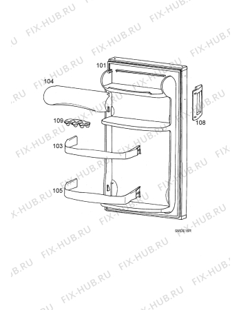 Взрыв-схема холодильника Zanussi ZT159R - Схема узла Door 003