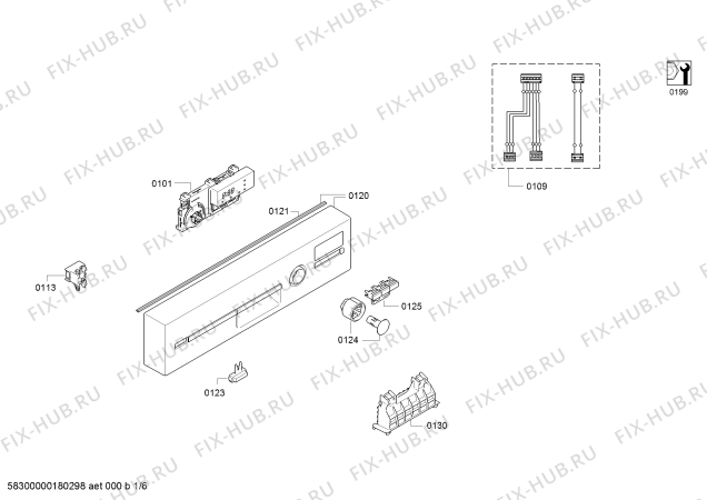 Схема №4 DRS5502 с изображением Передняя панель для посудомоечной машины Bosch 00742376