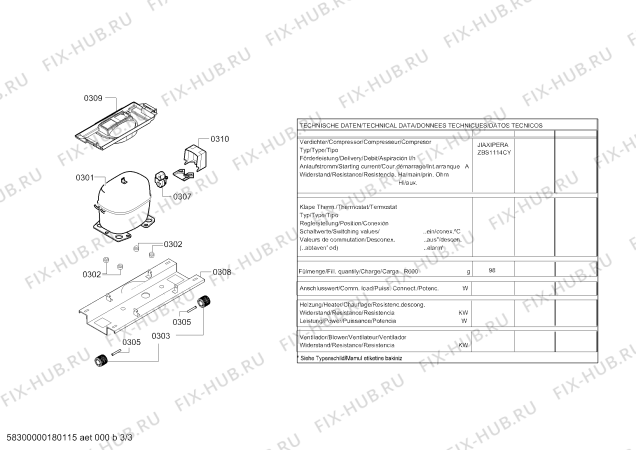 Взрыв-схема холодильника Bosch KGV36VL32S Bosch - Схема узла 03