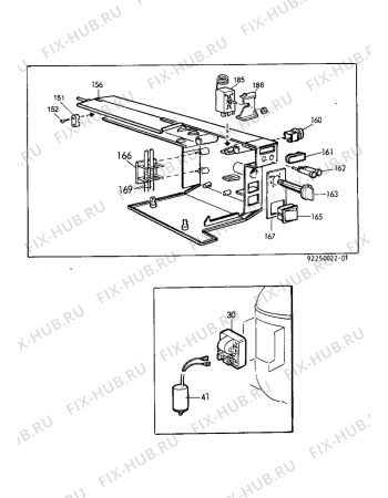 Взрыв-схема холодильника Castor CM290F - Схема узла Electrical equipment