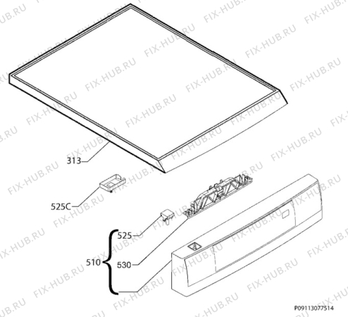 Взрыв-схема посудомоечной машины Aeg Electrolux F88419W0P - Схема узла Command panel 037