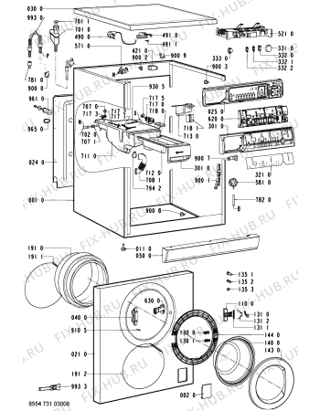 Схема №2 WAK 8788 с изображением Обшивка для стиральной машины Whirlpool 481245214881