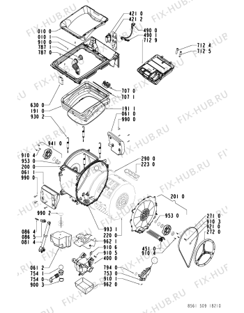 Взрыв-схема стиральной машины Whirlpool AWT 5096/1 - Схема узла