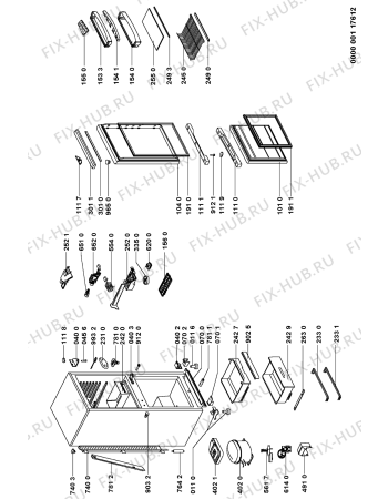 Схема №1 CBA 294/M с изображением Дверца для холодильной камеры Whirlpool 481244269347