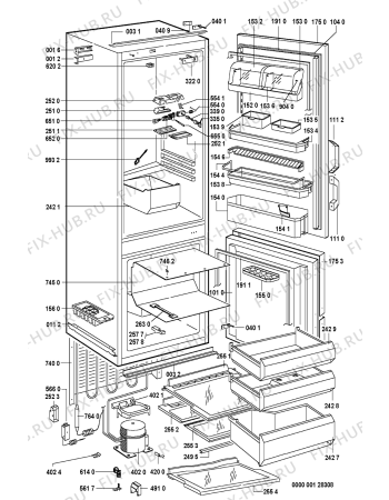 Схема №1 KGE 2832/B/1 с изображением Ящик (корзина) для холодильной камеры Whirlpool 481241848598