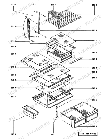 Схема №4 ARG 475/D00 3XARG475WP01 с изображением Панель ящика для холодильника Whirlpool 481945919274