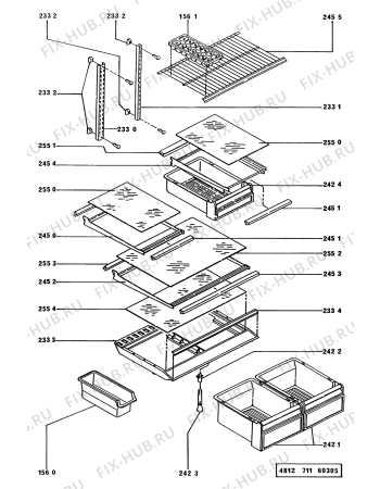 Схема №4 ARG 475/D00 3XARG475WP01 с изображением Дверка для холодильной камеры Whirlpool 481944229677