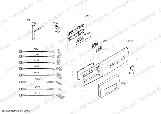 Схема №4 WAA2016SBC с изображением Ручка для стиральной машины Bosch 00644411